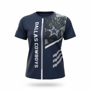NFL Dallas Cowboys Navy and Silver Women’s Tee